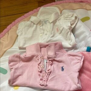Polo by Ralph Lauren Ruffled Pink and White Polos
